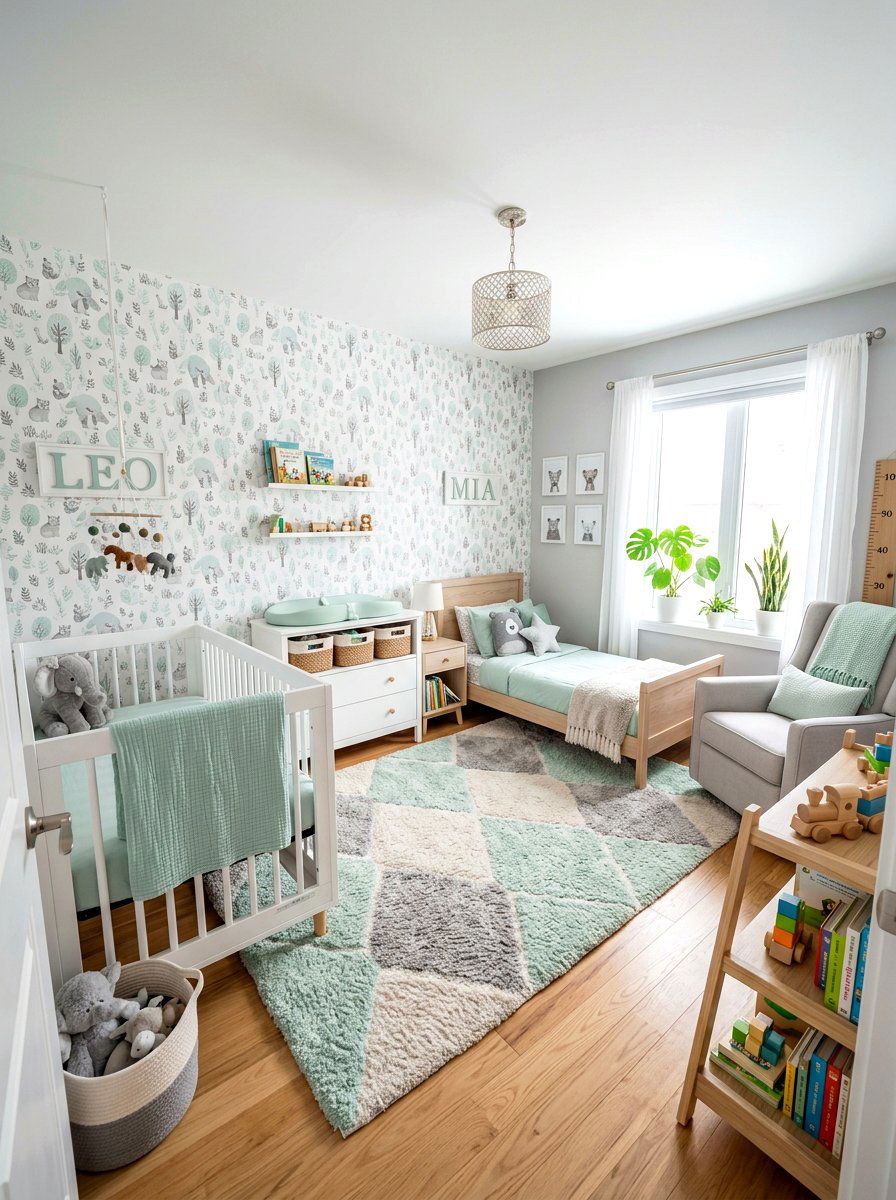 Shared nursery and toddler room - 30 shared kids room ideas
