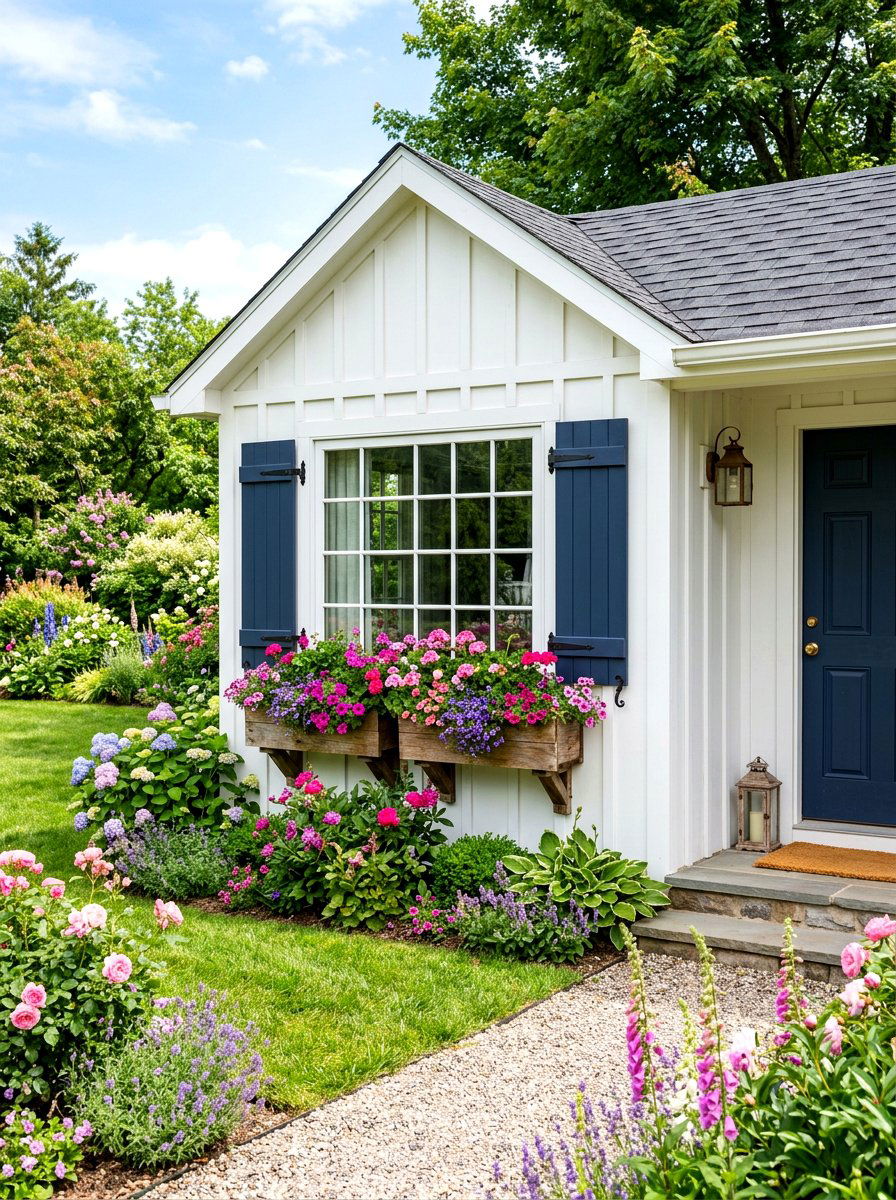 Shed With Window Boxes - 30 farmhouse shed ideas