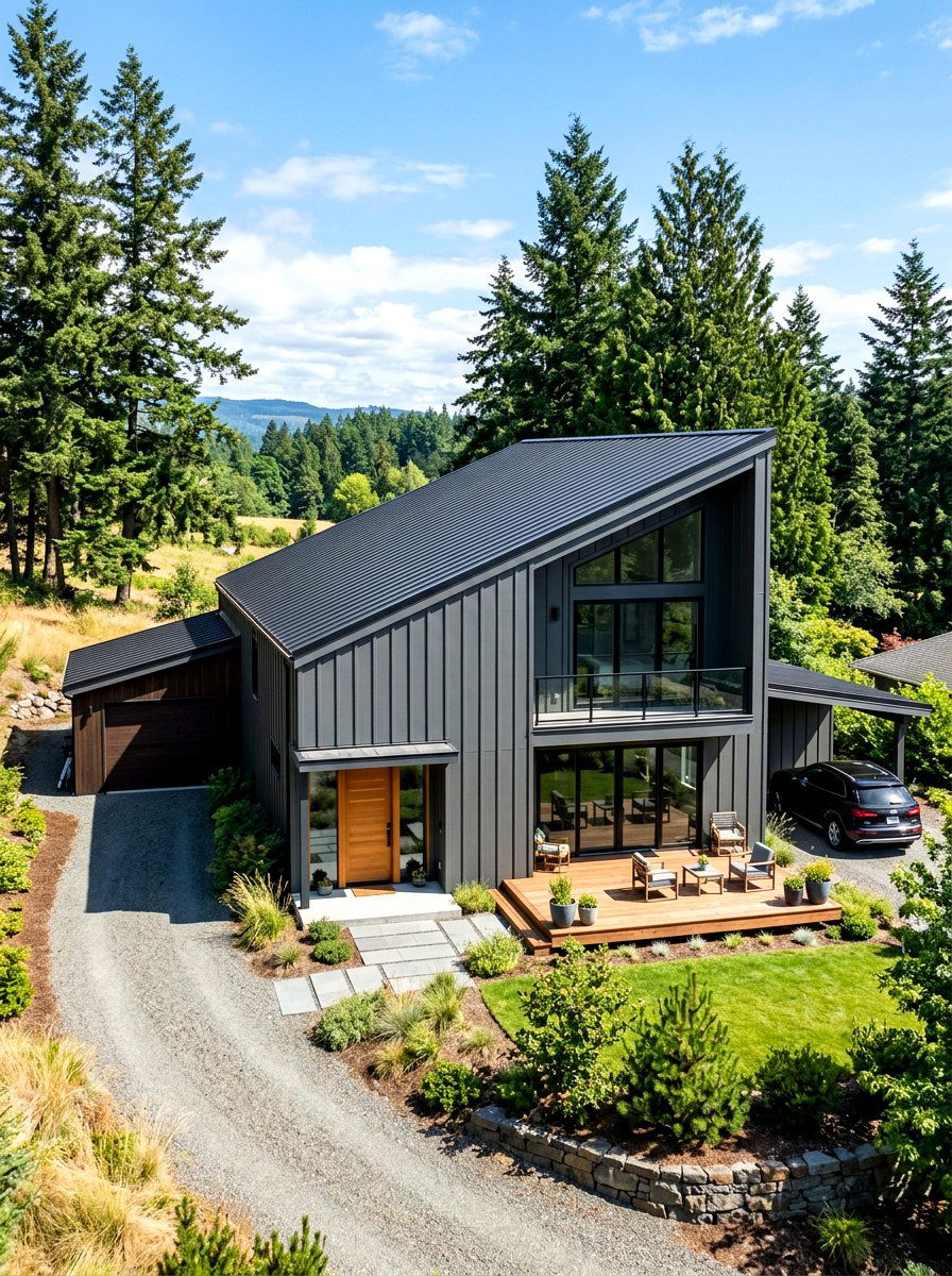 Shed style roof board and batten - 30 board and batten exterior trim ideas