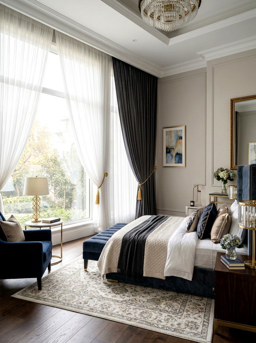 Sheer And Blackout Curtains - 30 curtain layering ideas