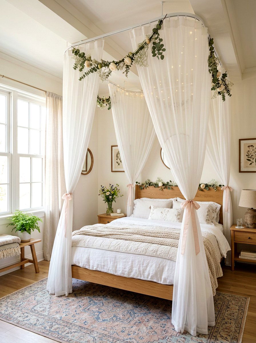 Sheer Bed Curtains - 30 princess bedroom ideas