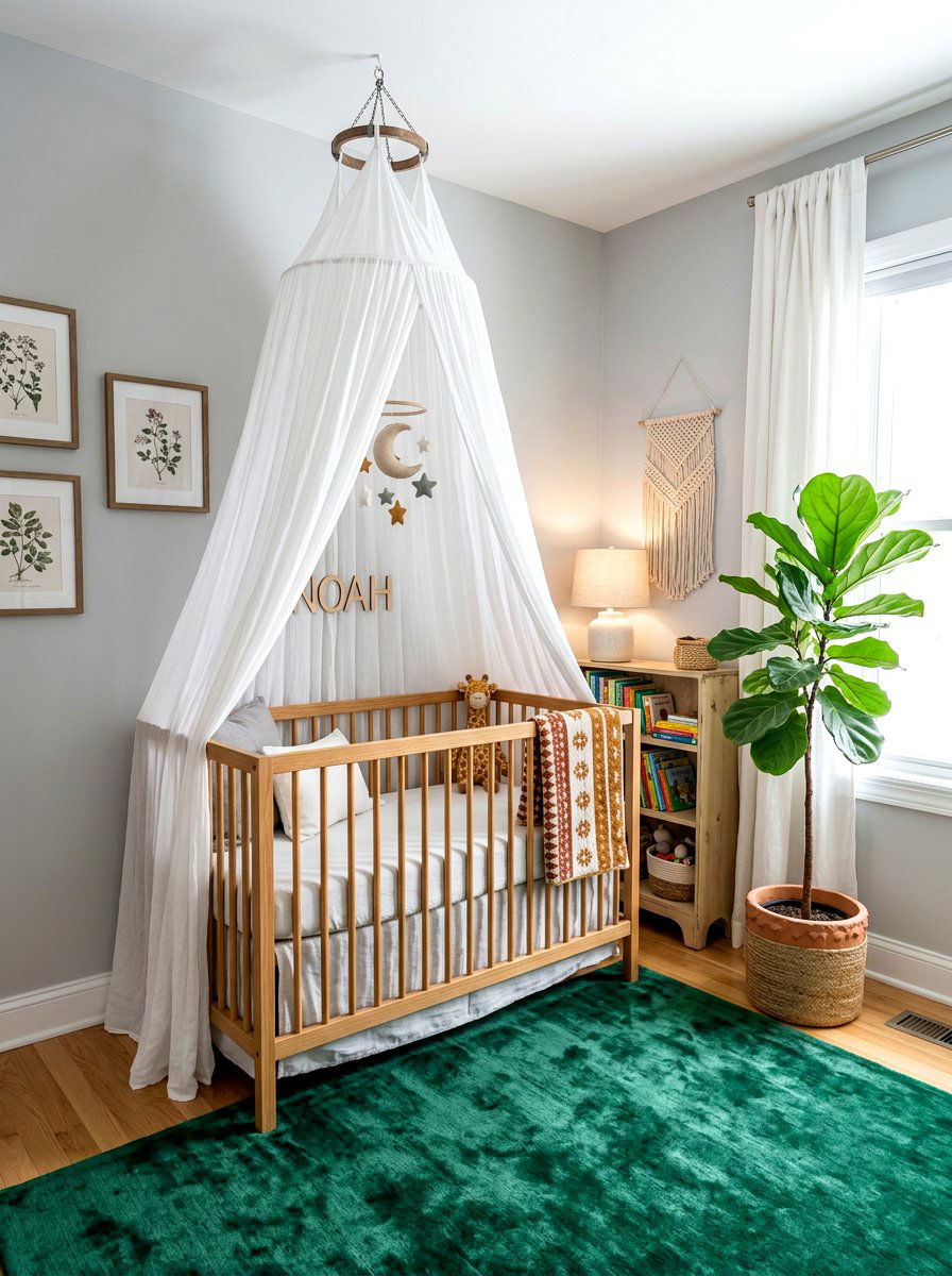 Sheer Crib Canopy - 30 crib corner styling ideas