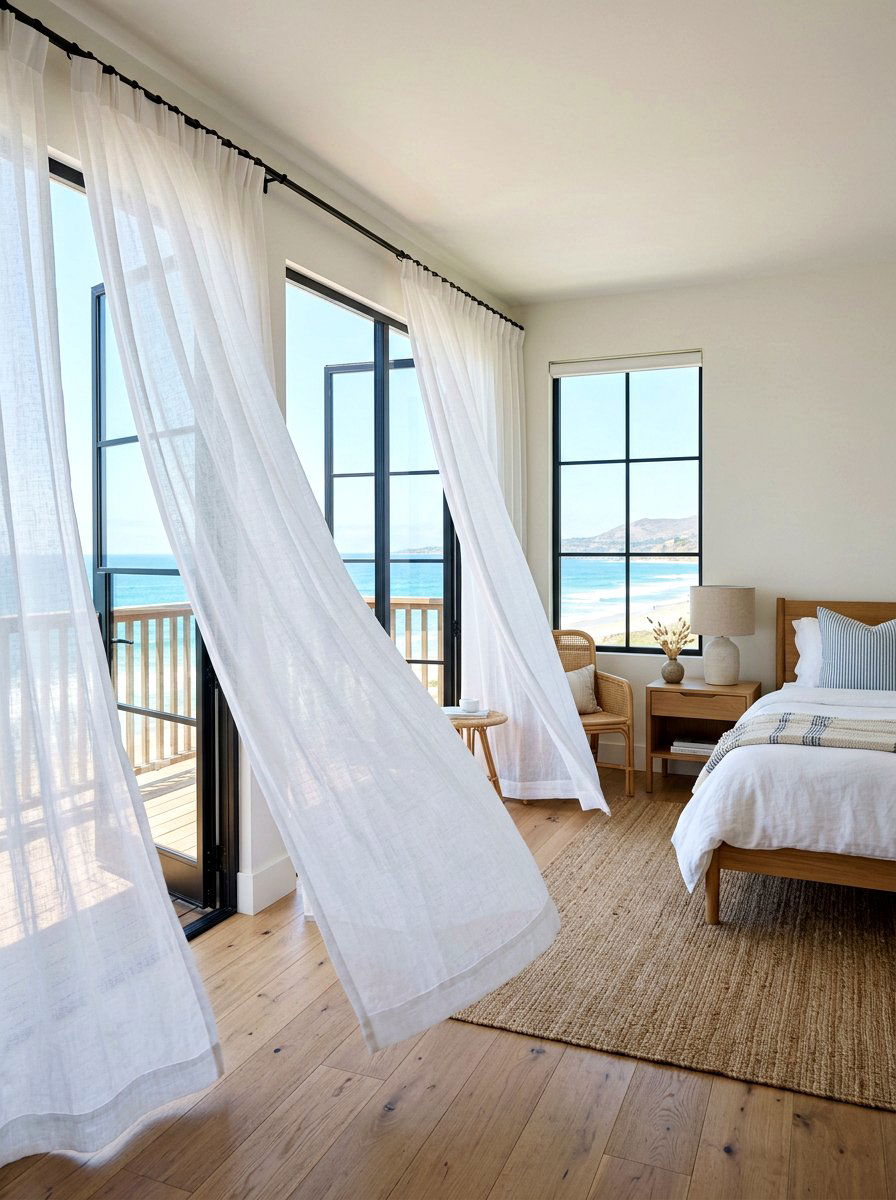 Sheer Curtains - 30 romantic bedroom ideas