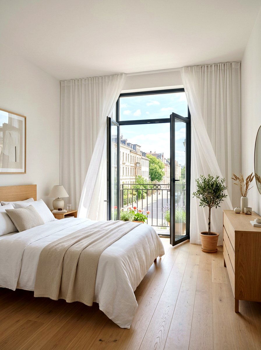 Sheer Curtains - 30 Juliet balcony decor ideas