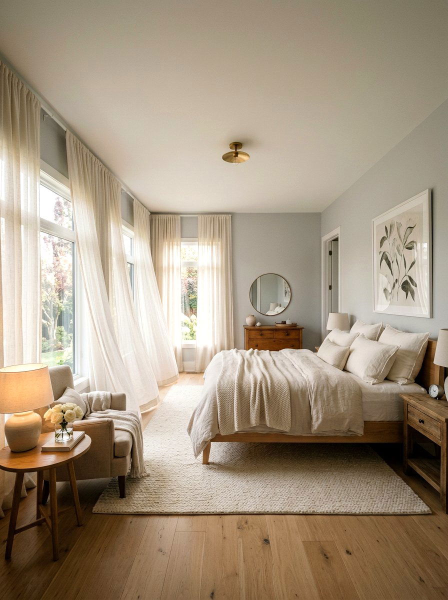 Sheer Drape Bedroom - 30 soft luxury bedroom ideas
