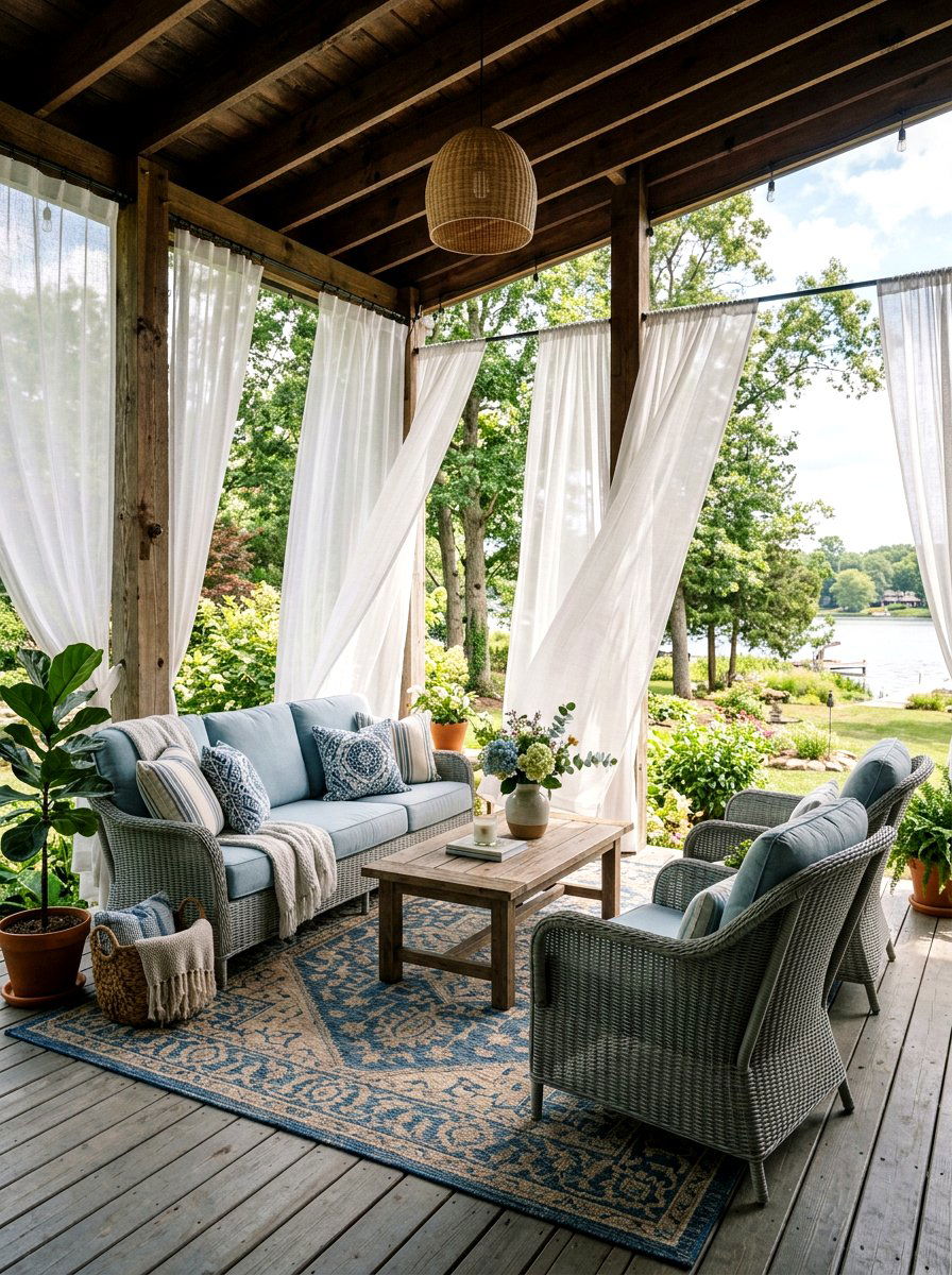 Sheer Drapes For Porch - 30 front porch privacy ideas