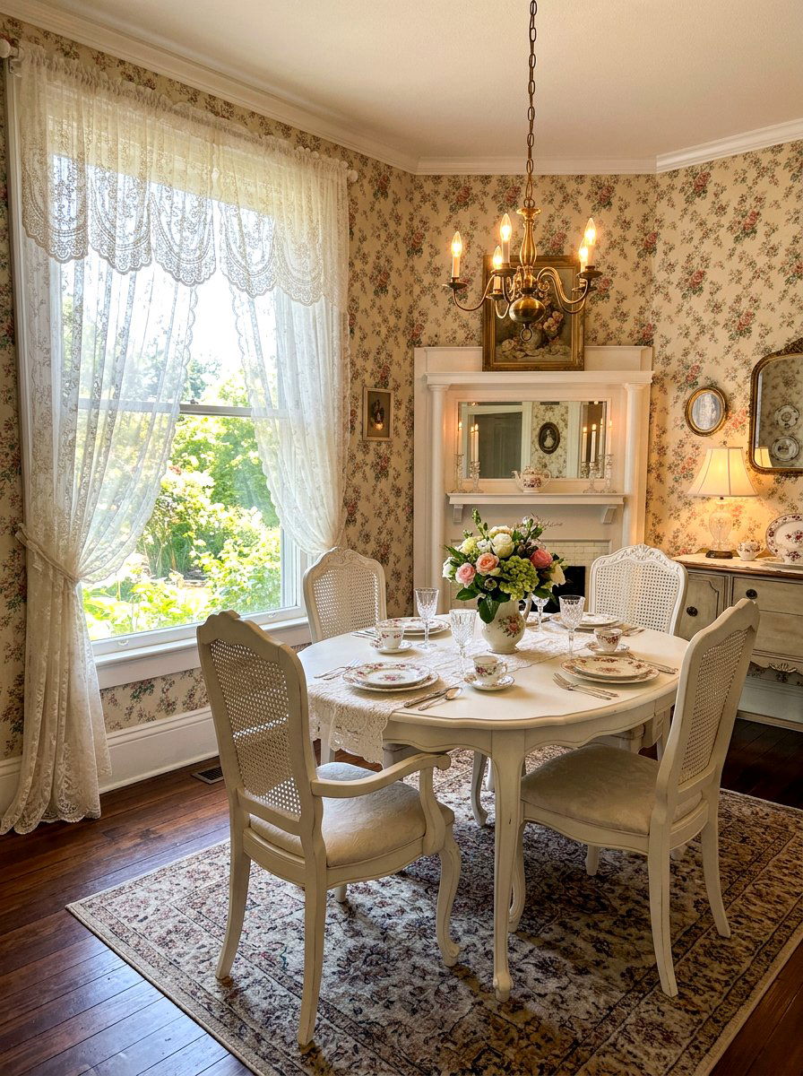 Sheer Lace Dining Room Curtains - 30 dining room draped curtains ideas