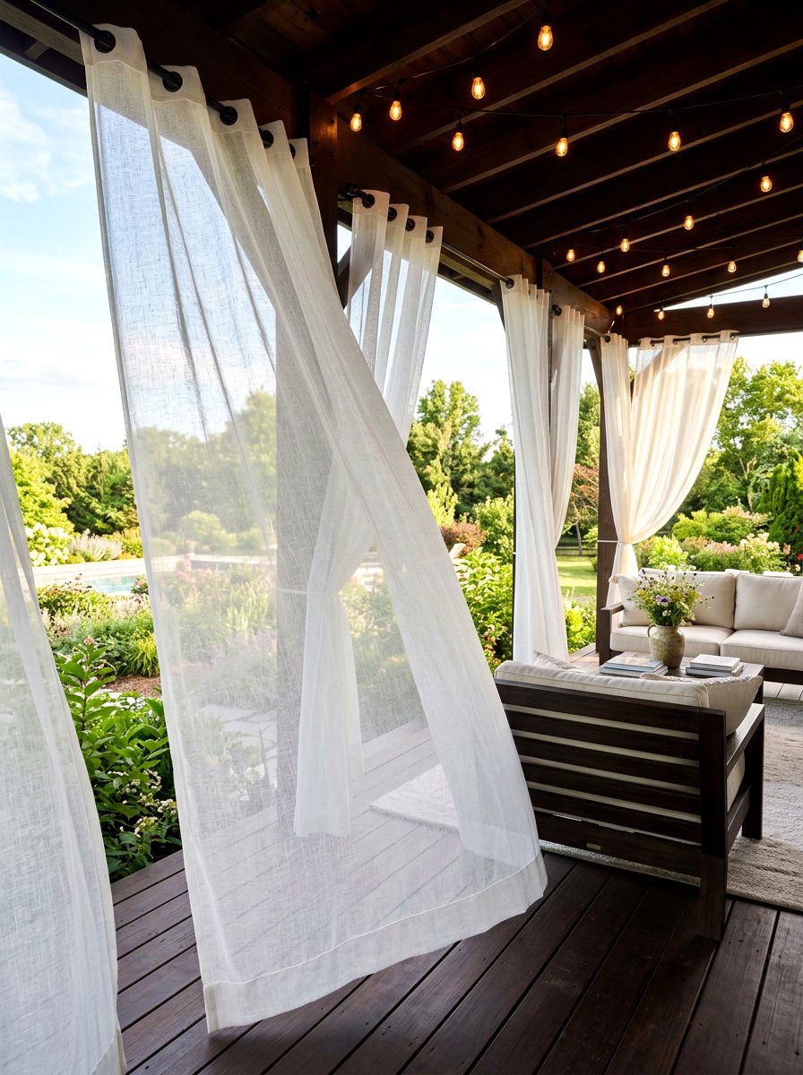 Sheer Porch Drapes - 30 porch shade ideas