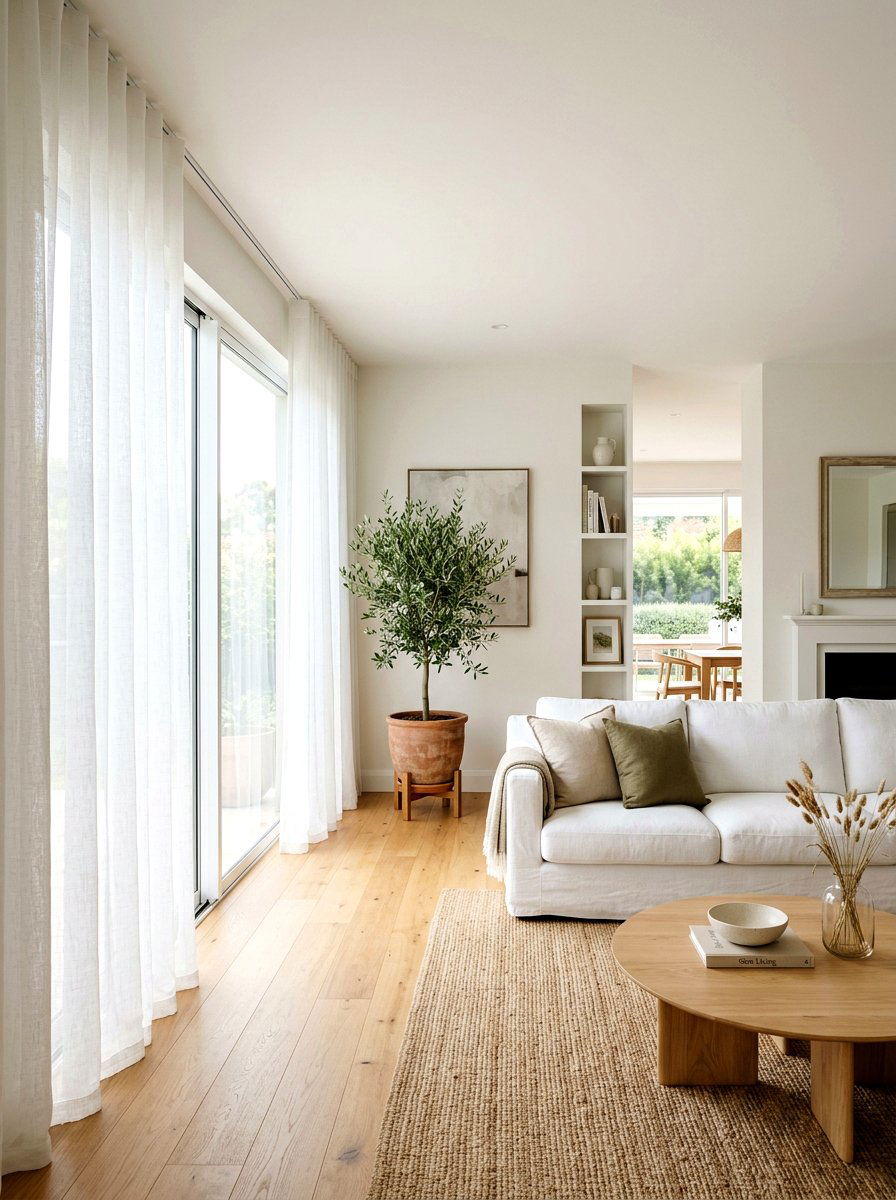Sheer Window Curtains - 30 quiet romance home ideas