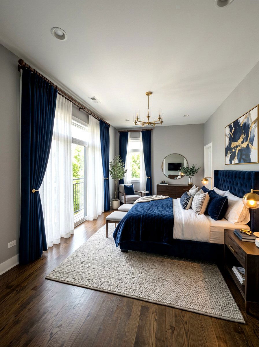 Sheer and blackout curtain layering - 30 bedroom curtain layering ideas aesthetic