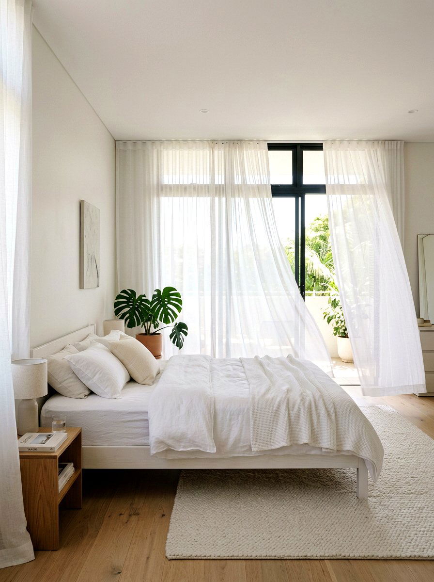 Sheer curtain bedroom - 30 soft girl room ideas