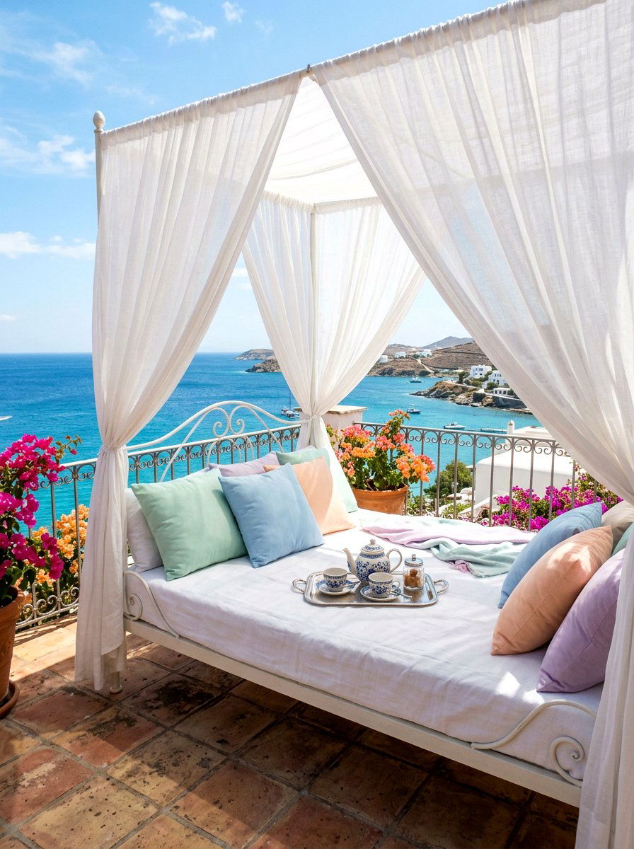 Sheer curtain daybed - 30 outdoor daybed canopy ideas