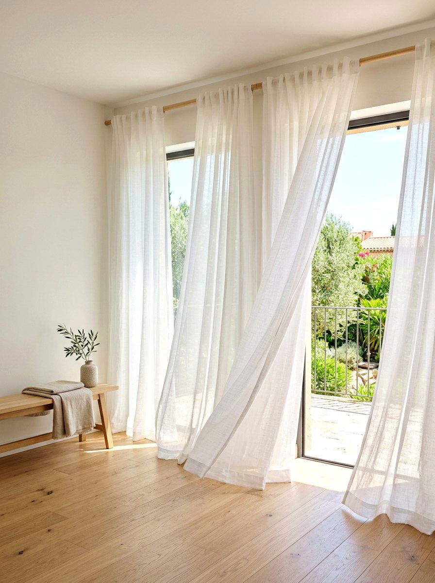 Sheer curtain decor - 30 slow living home ideas
