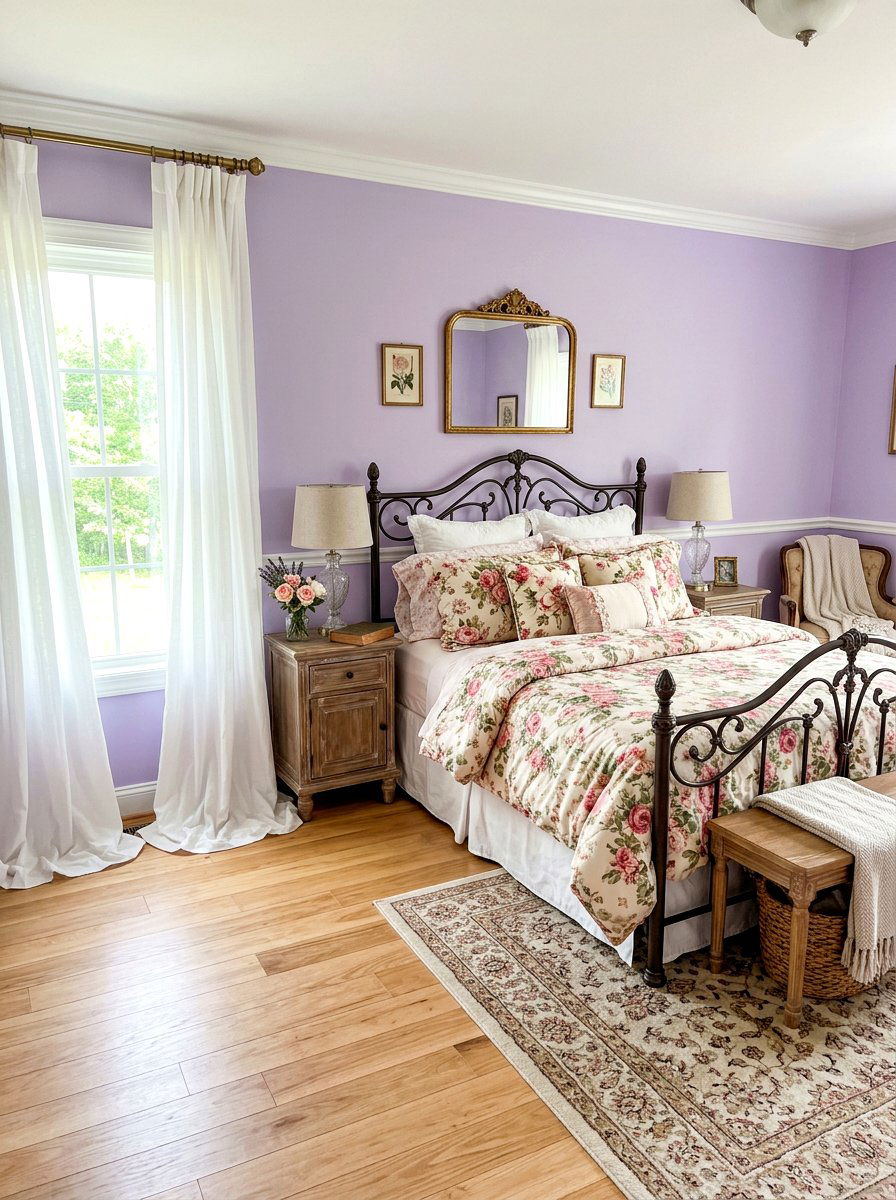 Sheer romantic puddled curtains - 30 puddled curtains bedroom ideas
