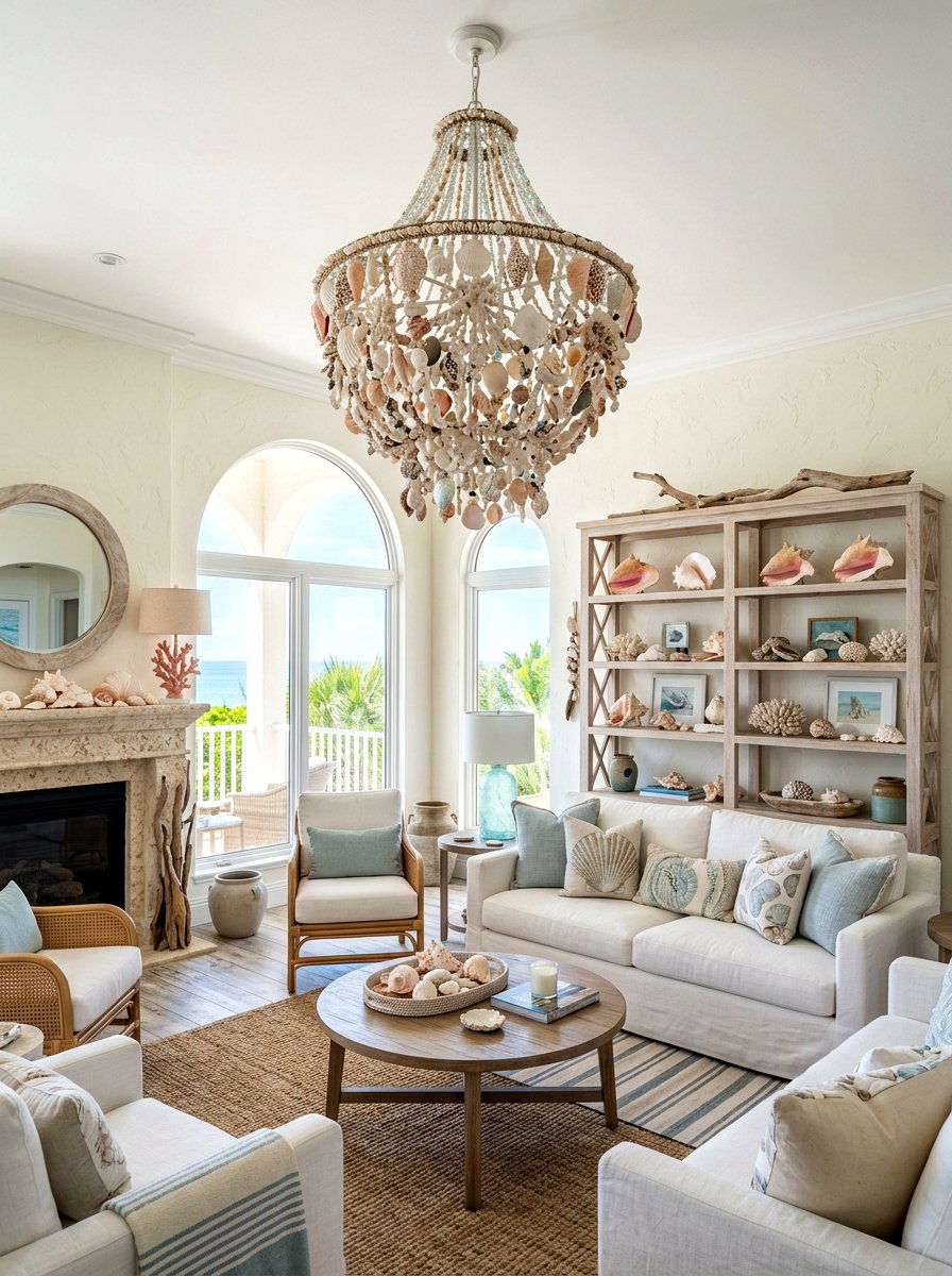 Shell Accents - 30 island style home ideas