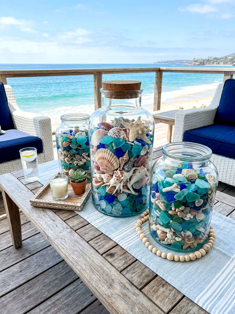 Shell And Sea Glass Decor - 30 breezy coastal patio ideas