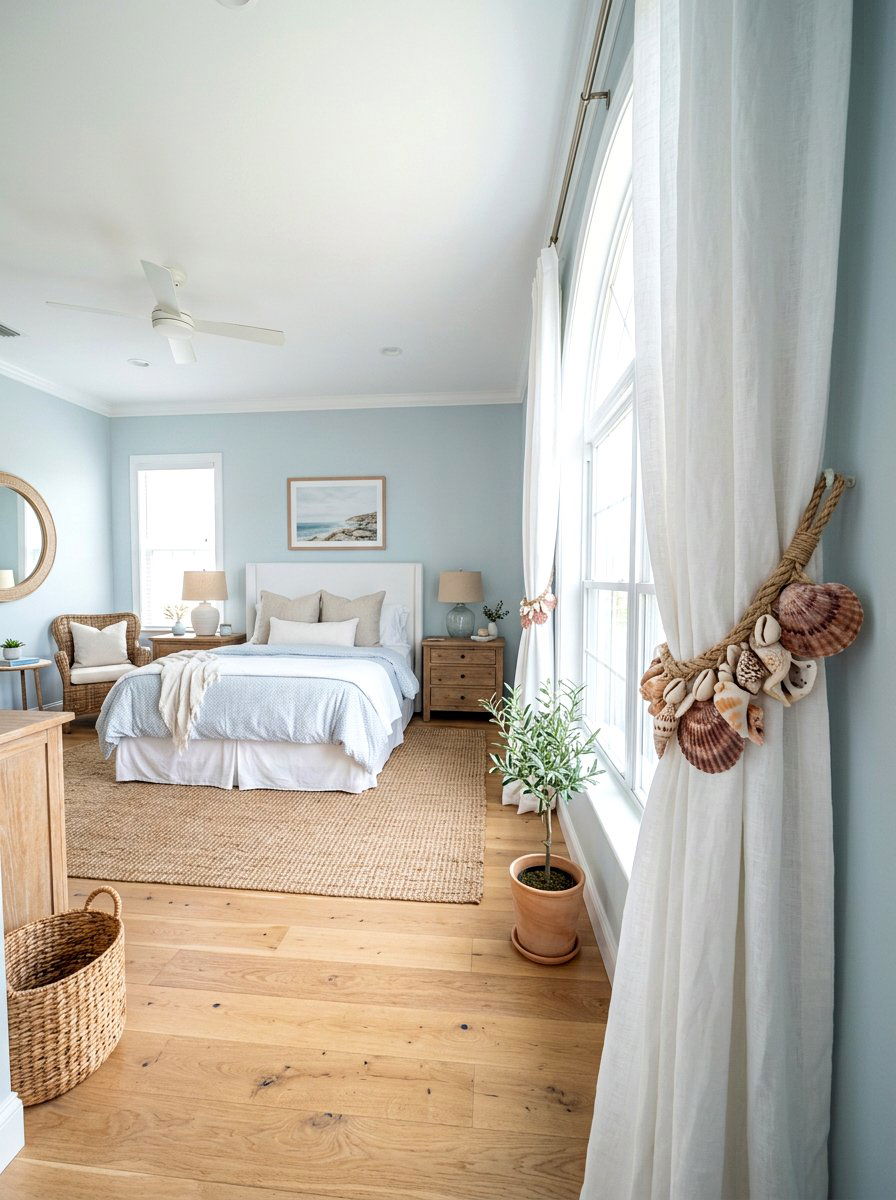 Shell Curtain Tie Back - 30 shell decor ideas