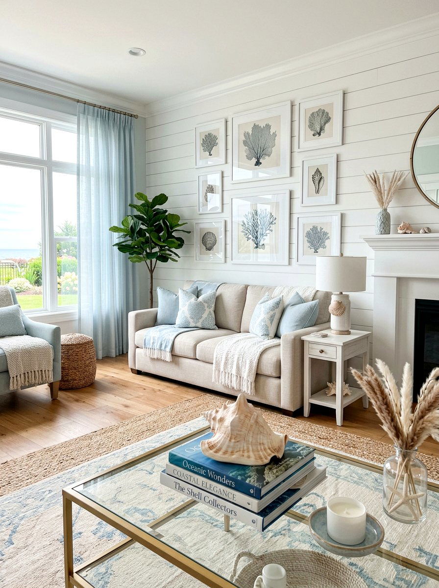 Shell Decor Living Room - 30 ocean inspired living room ideas