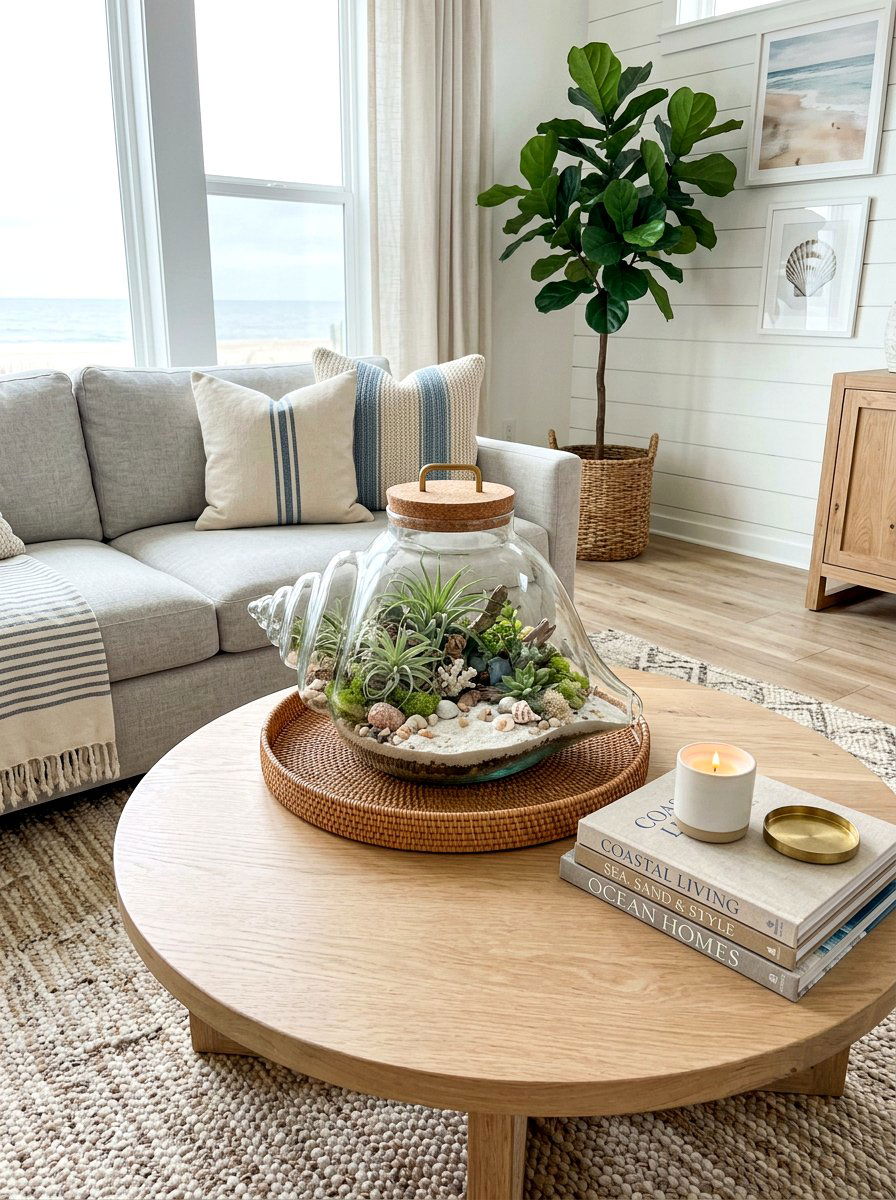 Shell Glass Terrarium - 30 shell decor ideas