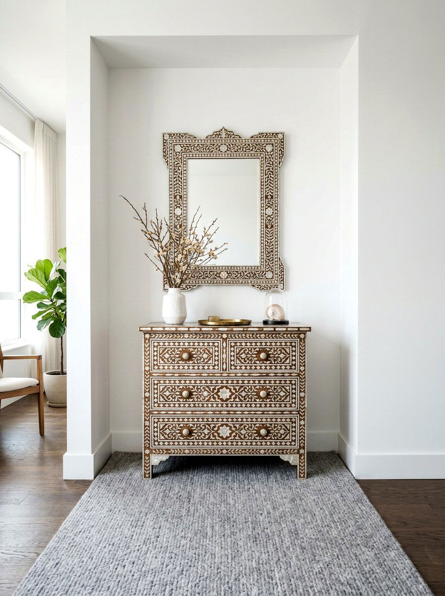 Shell Inlay Furniture - 30 coastal entryway ideas