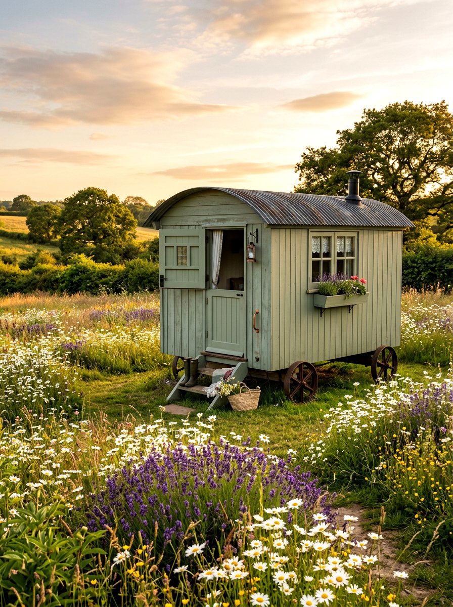 Shepherd Hut - 30 hidden garden room backyard ideas