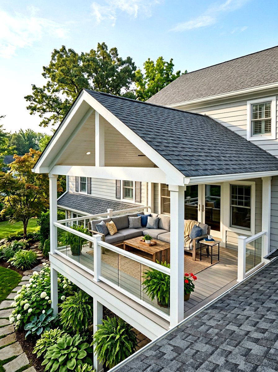 Shingle Roof Deck Extension - 30 covered deck ideas