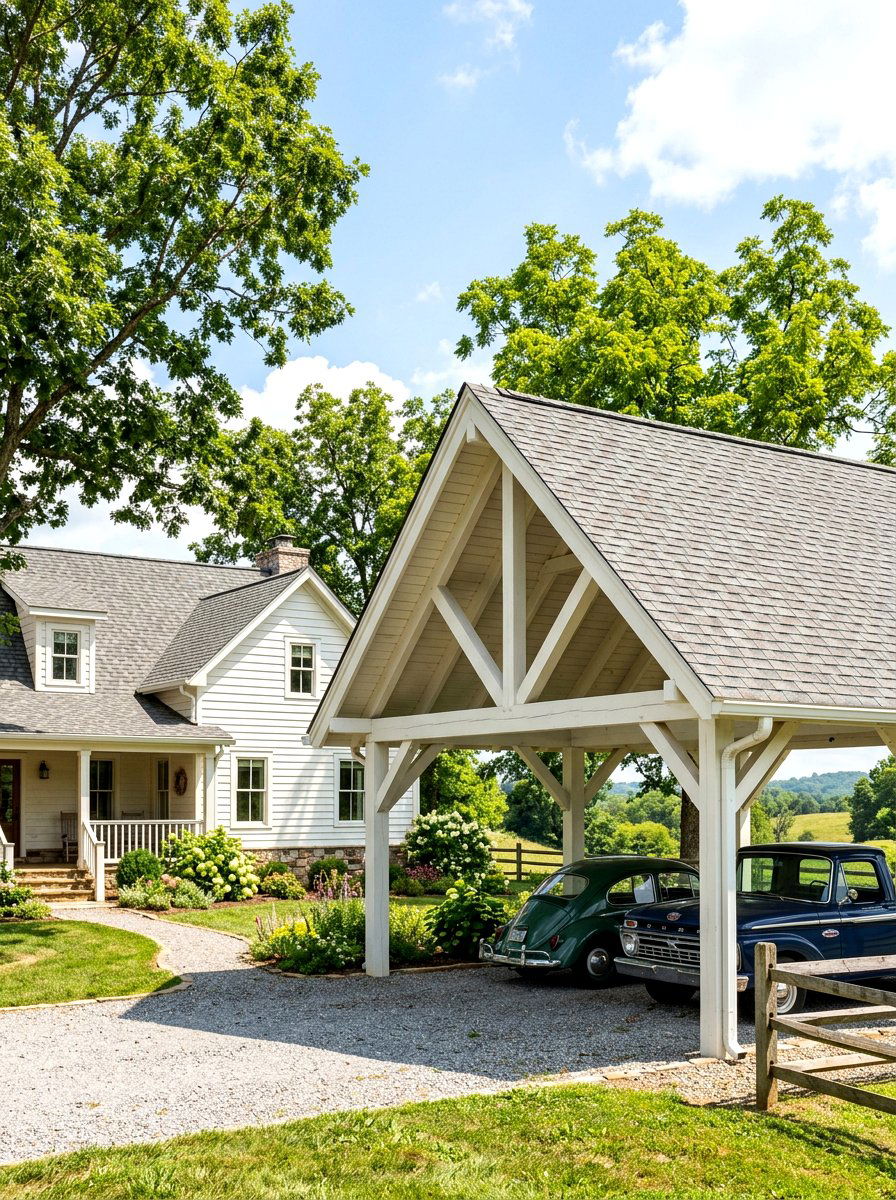 Shingle Roof Farmhouse Carport - 30 farmhouse carport ideas