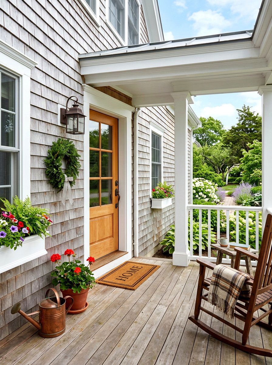 Shingle Wall Front Porch - 30 English cottage front porch ideas