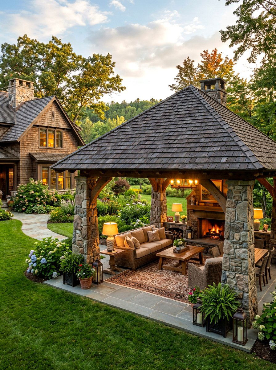 Shingled Roof Pavilion - 30 attached pavilion ideas