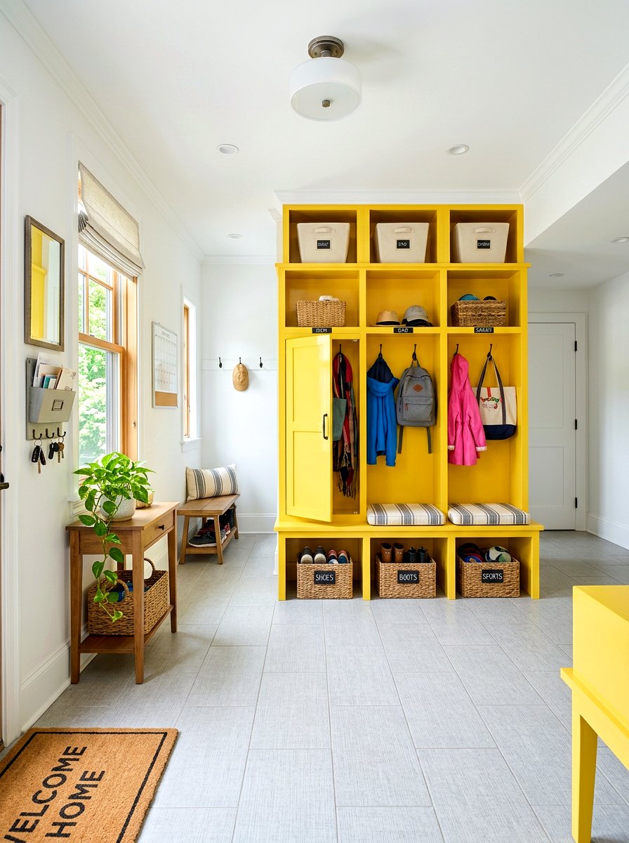Shiny Mudroom Lockers - 30 high gloss decor ideas