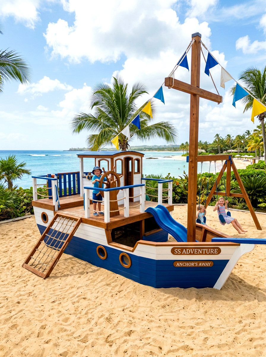Ship Themed Playground - 30 backyard swing set ideas