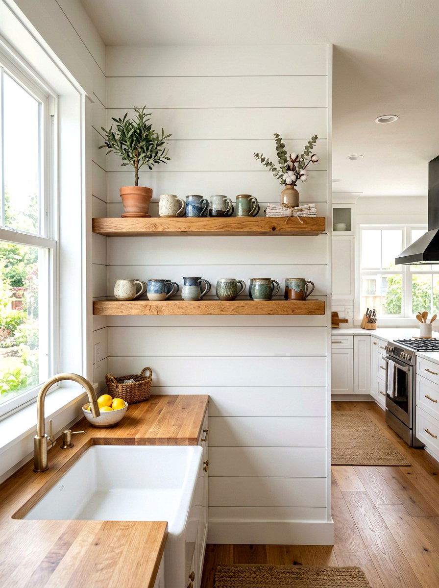 Shiplap Accent Wall - 30 dining room china display ideas