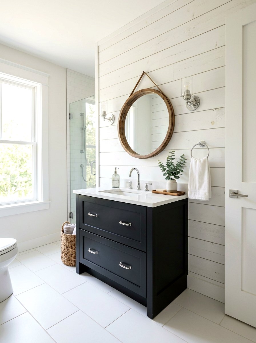 Shiplap Bathroom Wall - 30 timeless bathroom ideas