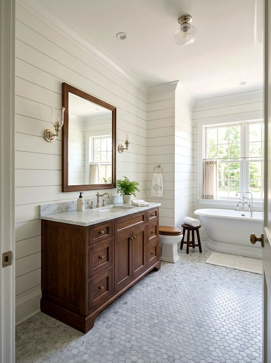 Shiplap Bathroom Walls - 30 traditional bathroom ideas