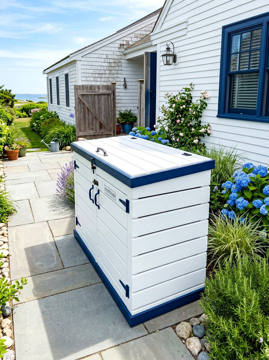 Shiplap Bin Surround - 30 trash enclosure privacy ideas