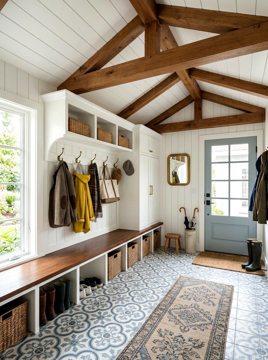 Shiplap Ceiling With Wood Beam - 30 wood beam ceiling ideas