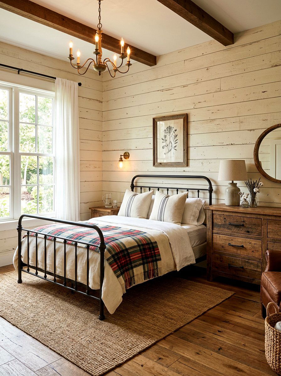 Shiplap Effect Wallpaper - 30 bedroom wallpaper accent ideas