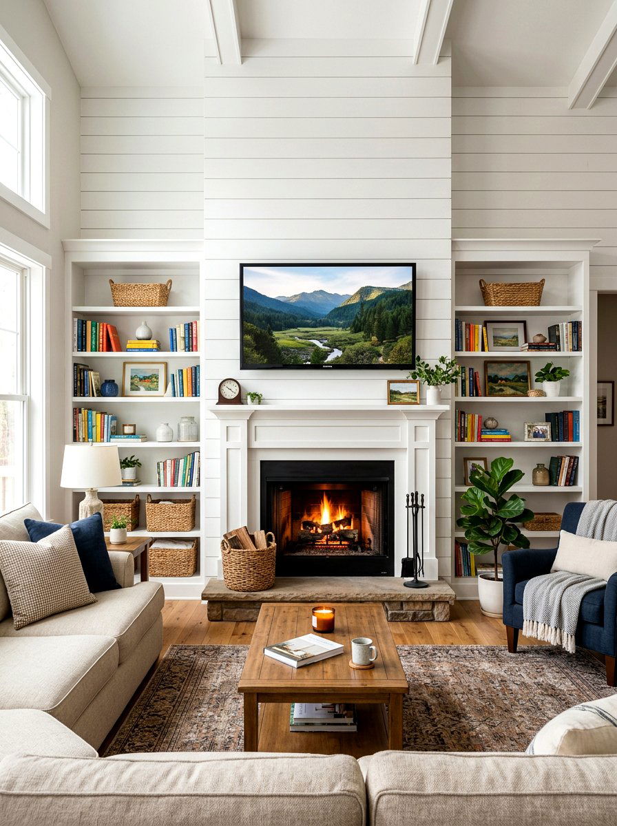 Shiplap Fireplace Surround - 30 shiplap wall ideas