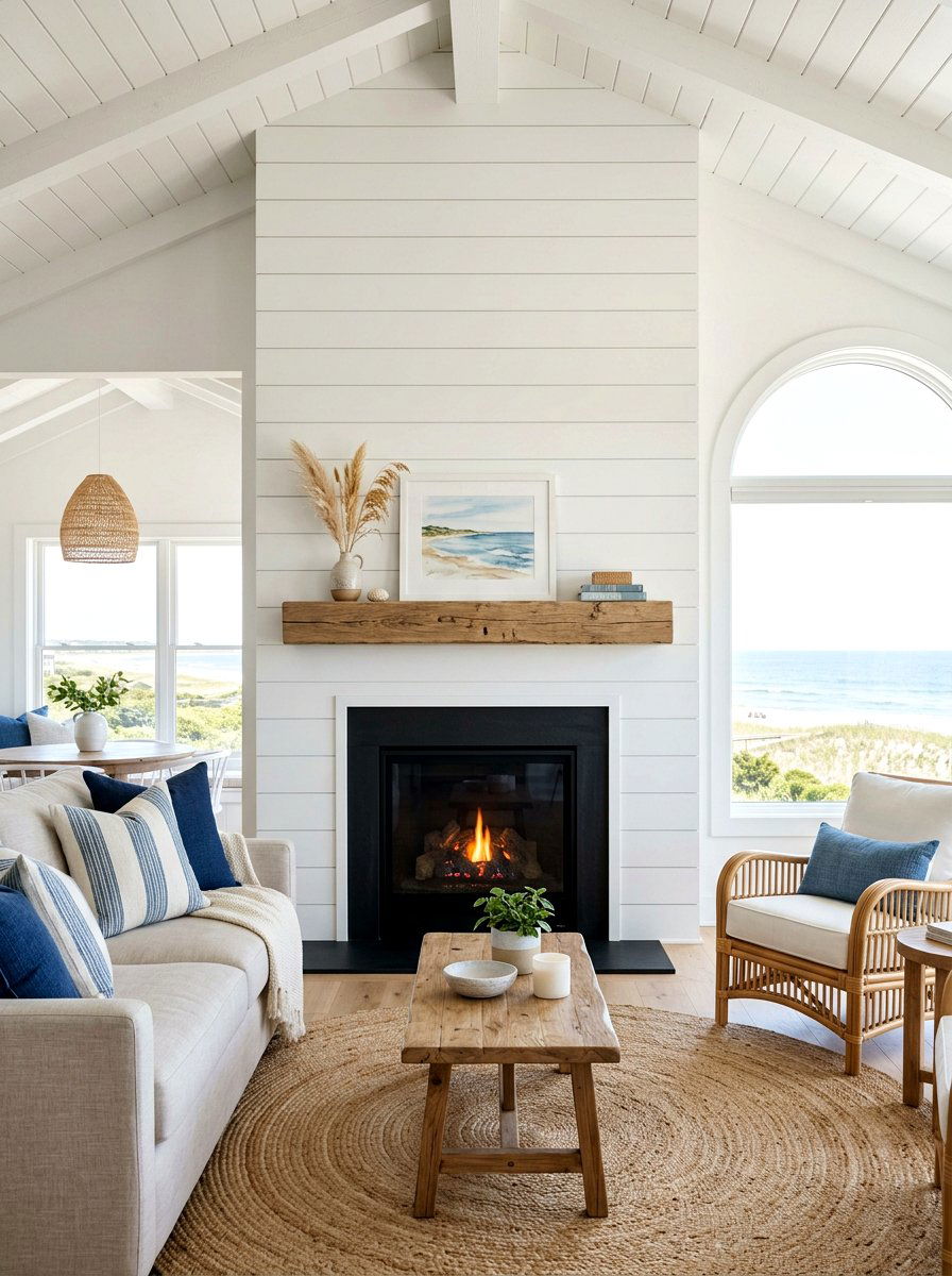Shiplap Fireplace Wall - 30 modern fireplace surround ideas