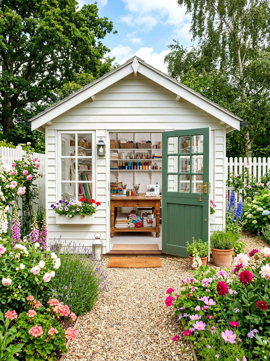 Shiplap Garden Craft Room - 30 outdoor garden room ideas