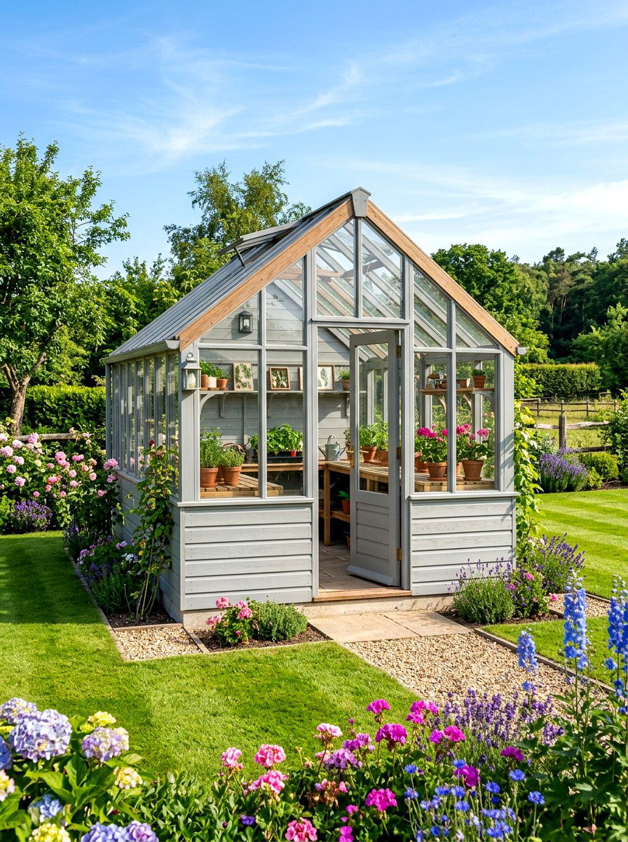 Shiplap Greenhouse - 30 freestanding greenhouse ideas