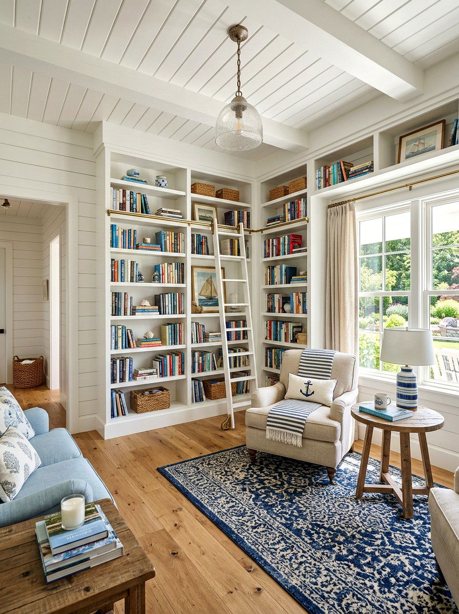 Shiplap Home Library Paneling - 30 paneled library ideas