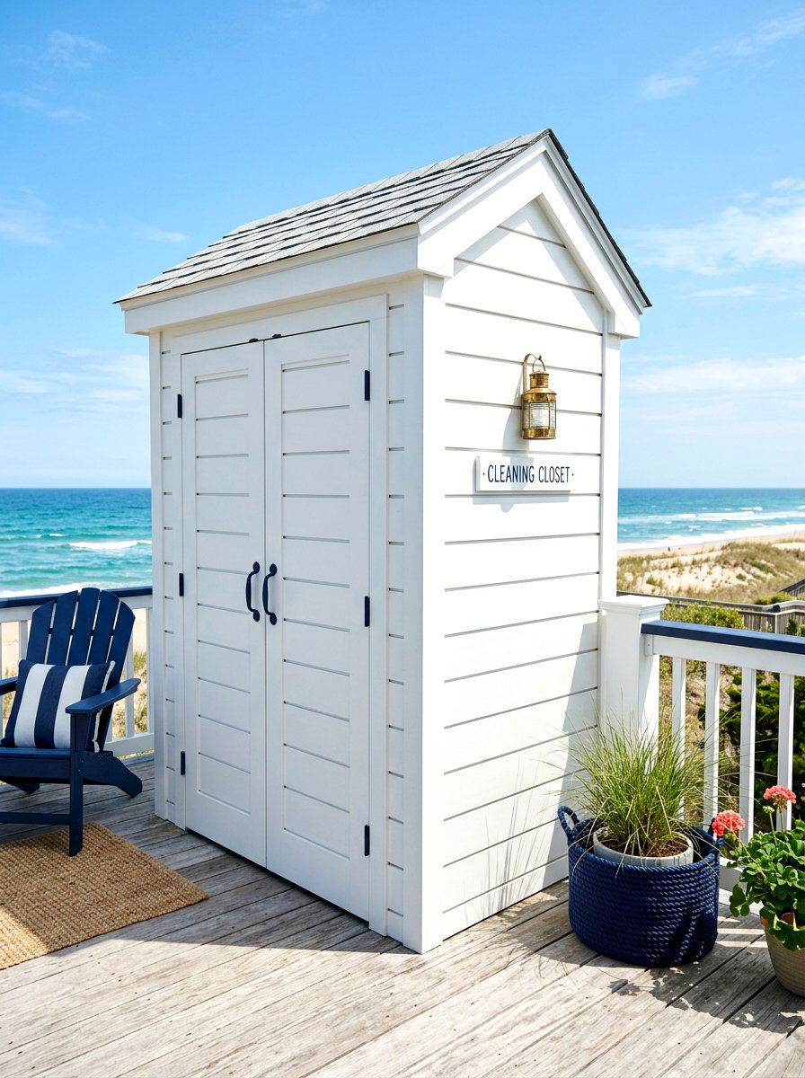 Shiplap Outdoor Cleaning Closet - 30 outdoor broom closet ideas