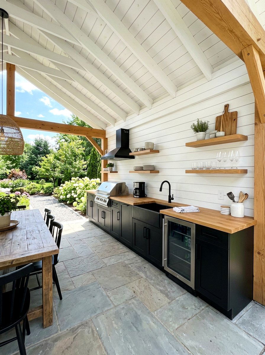 Shiplap Pavilion Kitchen - 30 outdoor pavilion kitchen ideas