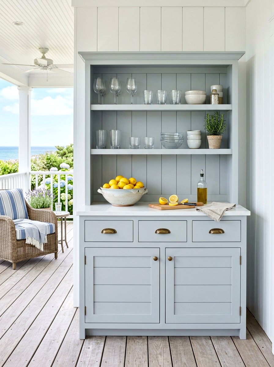 Shiplap Prep Hutch - 30 outdoor prep station ideas