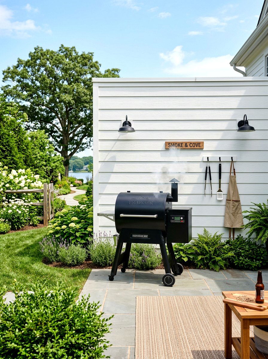 Shiplap Smoker Wall - 30 smoker patio corner ideas