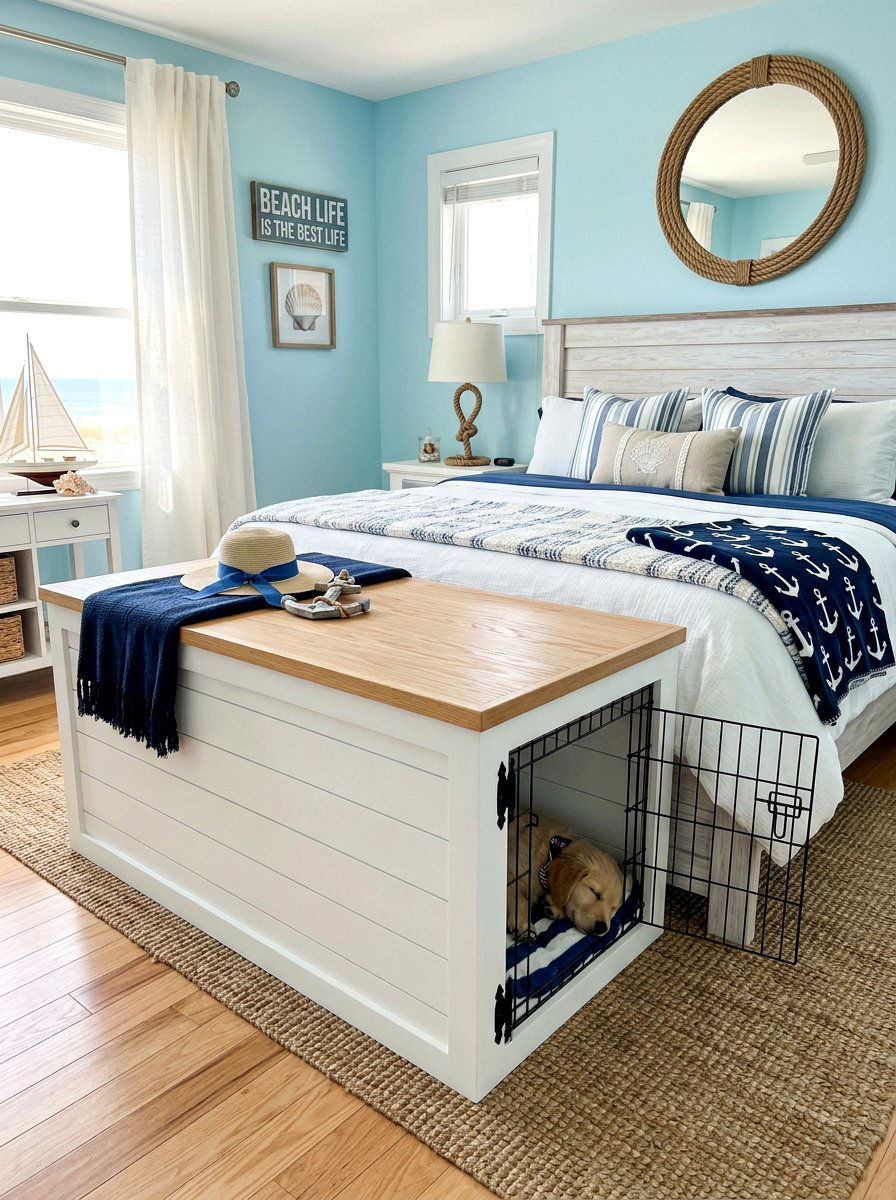 Shiplap Style Dog Crate - 30 dog crate furniture ideas