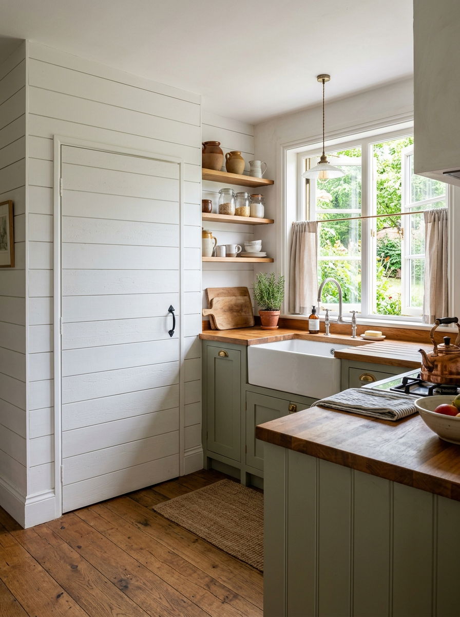 Shiplap Utility Closet Door - 30 utility area screen ideas