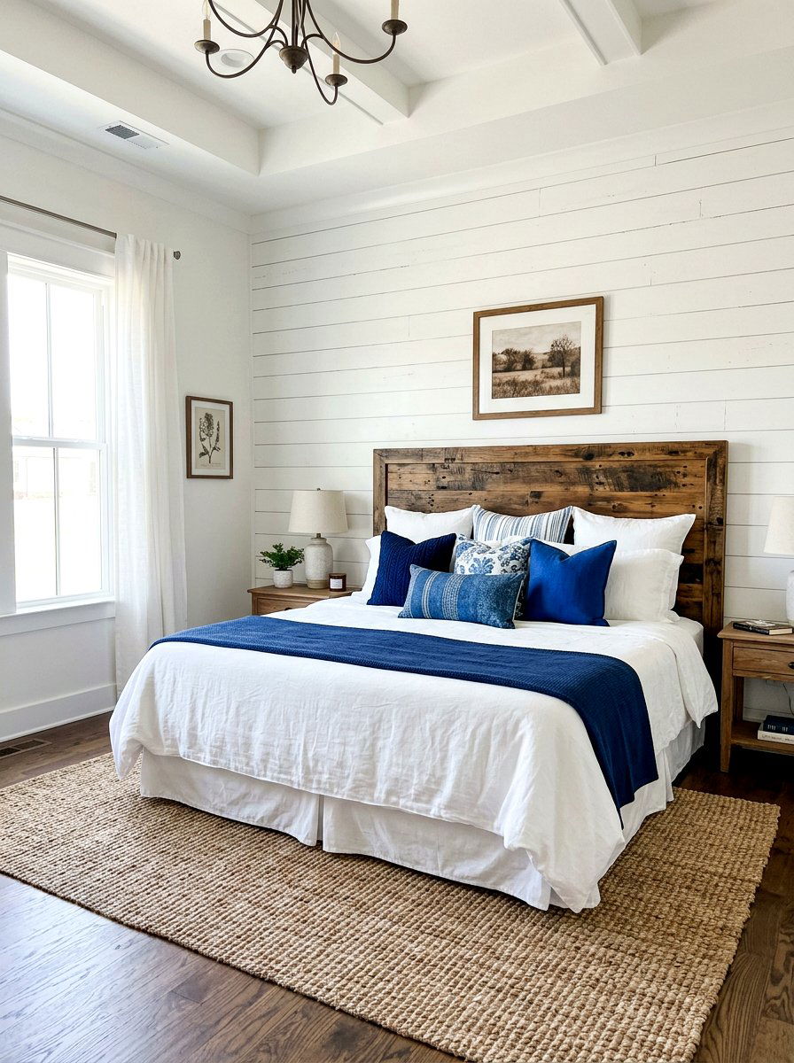 Shiplap Wall Bedroom - 30 rustic bedroom ideas