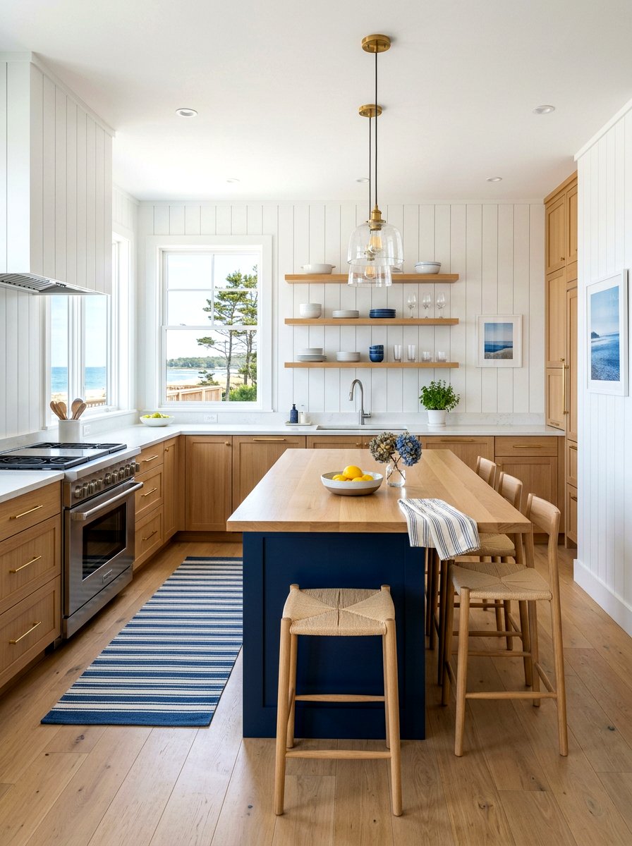 Shiplap Wall Coastal Kitchen - 30 coastal kitchen ideas